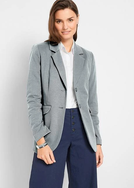 Blazer En Jersey Coton Cintré 4 Blazer En Jersey Coton Cintré - Afbeelding 2