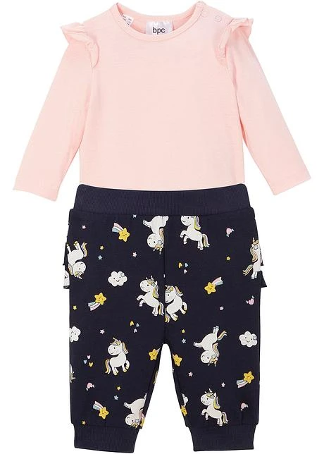 Body Manches Longues + Pantalon Sweat Bébé (Ens. 2 Pces.) Coton 3 Body Manches Longues + Pantalon Sweat Bébé (Ens. 2 Pces.) Coton