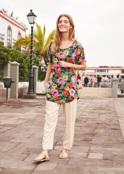 T-shirt Fil Flammé à Manches Papillon -Venus Mode Winkel 22030089 3QTH0wDE