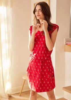 Robe T-shirt à Manches Papillon Et Imprimé -Venus Mode Winkel 22030620 tlIz7uaM