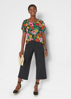 T-shirt Fil Flammé à Manches Papillon -Venus Mode Winkel 22031252 OkNhFrRY