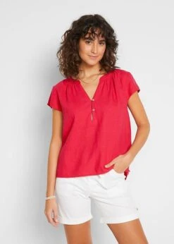 Blouse Mélangée Lin, Mi-manches 11 Blouse Mélangée Lin, Mi-manches -Venus Mode Winkel 22048201 SDFlYm9h