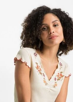 T-shirt Côtelé à Imprimé 12 T-shirt Côtelé à Imprimé -Venus Mode Winkel 22062260 rvQ2mtlK