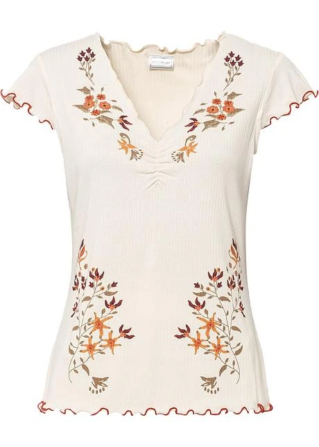 T-shirt Côtelé à Imprimé 3 T-shirt Côtelé à Imprimé