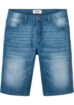 Bermuda En Jean Extensible Avec Entrejambe Renforcé, Regular Fit