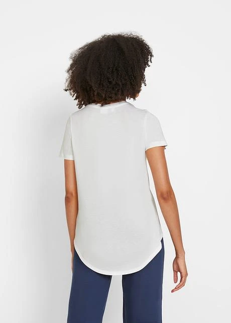 T-shirt Long En Viscose Avec Base Arrondie 5 T-shirt Long En Viscose Avec Base Arrondie - Afbeelding 3