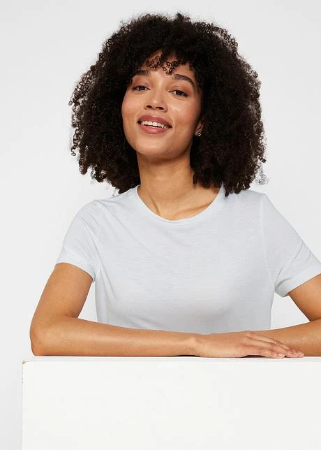 T-shirt Long En Viscose Avec Base Arrondie 7 T-shirt Long En Viscose Avec Base Arrondie - Afbeelding 5