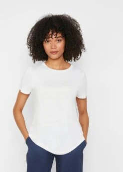 T-shirt Long En Viscose Avec Base Arrondie 10 T-shirt Long En Viscose Avec Base Arrondie -Venus Mode Winkel 22081029 p6NRpzwo