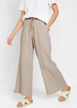 Pantalon Palazzo En Gaze De Coton -Venus Mode Winkel 22100753 GGcicJ3d