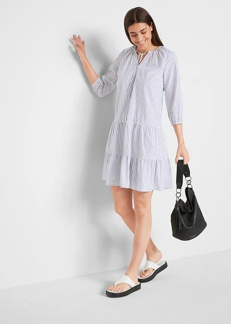 Robe-tunique Manches 3/4, Rayée 6 Robe-tunique Manches 3/4, Rayée - Afbeelding 4