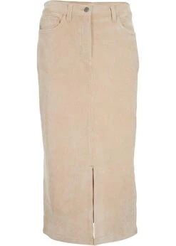 Jupe En Velours Côtelé Extensible Longueur Midi