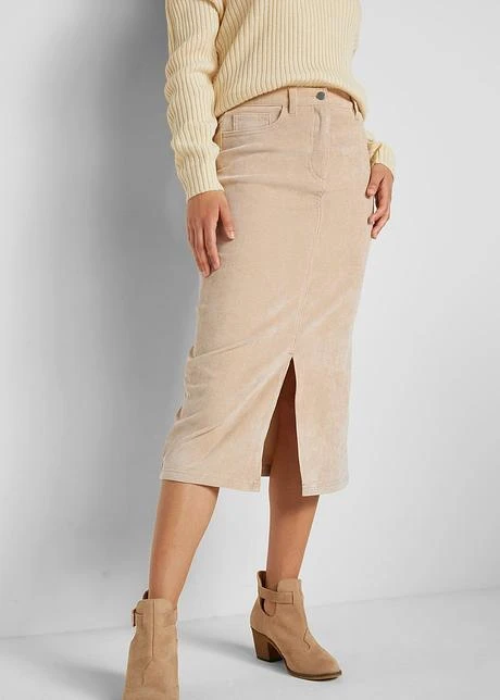 Jupe En Velours Côtelé Extensible Longueur Midi 4 Jupe En Velours Côtelé Extensible Longueur Midi - Afbeelding 2