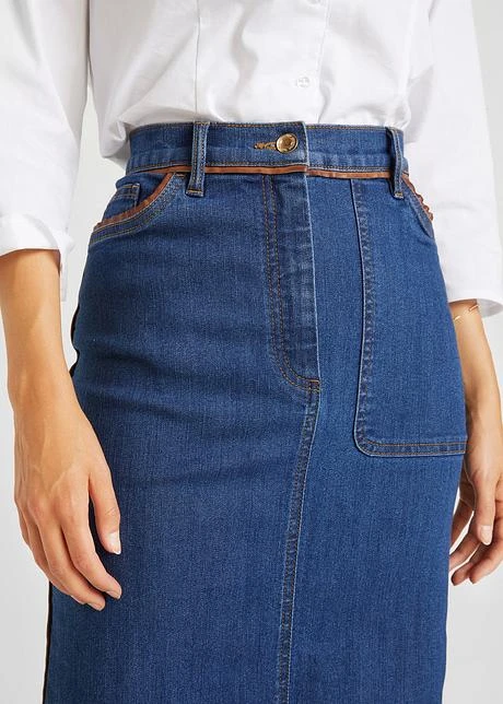 Jupe En Jean Avec Passepoil PU 8 Jupe En Jean Avec Passepoil PU - Afbeelding 6