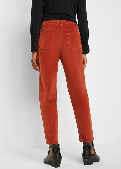 Pantalon En Velours Côtelé Avec Taille Haute Confortable, Longueur Cheville 5 Pantalon En Velours Côtelé Avec Taille Haute Confortable, Longueur Cheville - Afbeelding 3