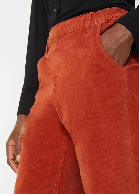 Pantalon En Velours Côtelé Avec Taille Haute Confortable, Longueur Cheville 7 Pantalon En Velours Côtelé Avec Taille Haute Confortable, Longueur Cheville - Afbeelding 5