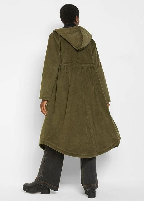 Parka En Velours Côtelé Avec Capuche En Polaire, Cordon Coulissant Et Grandes Poches 5 Parka En Velours Côtelé Avec Capuche En Polaire, Cordon Coulissant Et Grandes Poches - Afbeelding 3