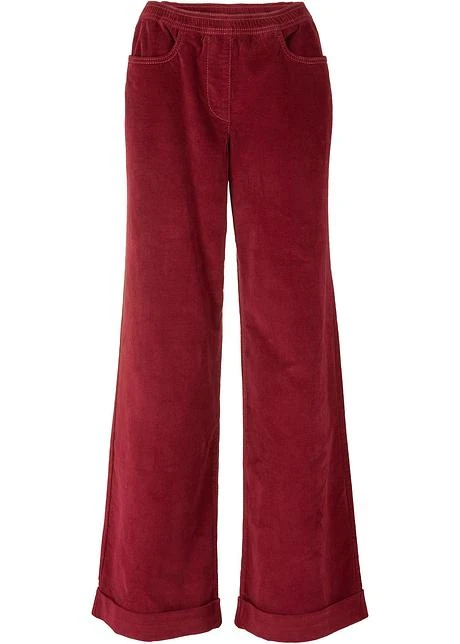Pantalon Large En Velours Côtelé Avec Taille Haute élastiquée 3 Pantalon Large En Velours Côtelé Avec Taille Haute élastiquée