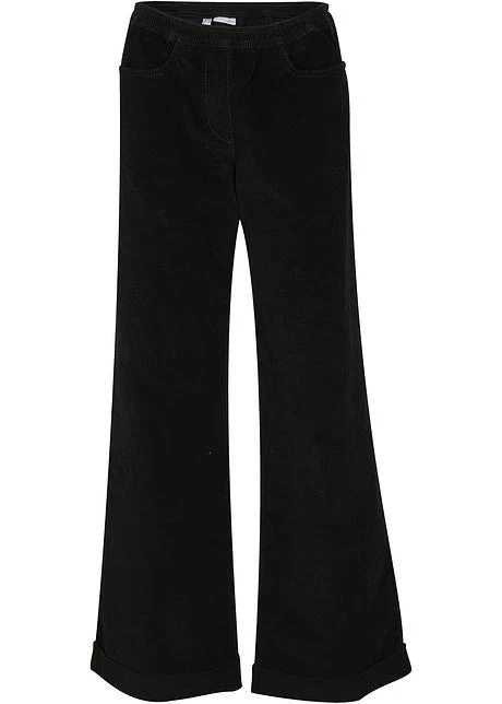 Pantalon Large En Velours Côtelé Avec Taille Haute élastiquée 11 Pantalon Large En Velours Côtelé Avec Taille Haute élastiquée - Afbeelding 9