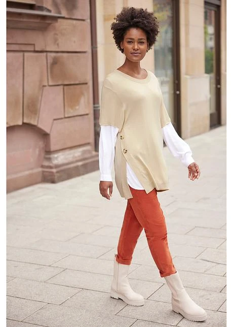 Pantalon En Velours Côtelé Avec Taille Haute Confortable, Longueur Cheville 9 Pantalon En Velours Côtelé Avec Taille Haute Confortable, Longueur Cheville - Afbeelding 7