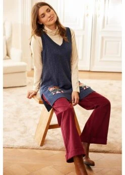 Pantalon Large En Velours Côtelé Avec Taille Haute élastiquée 18 Pantalon Large En Velours Côtelé Avec Taille Haute élastiquée -Venus Mode Winkel 22155450 25DHPqzx