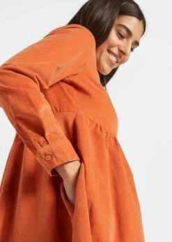 Robe Coupe Trapèze En Velours Côtelé Avec Poches, Longueur Genou -Venus Mode Winkel 22169048 IITBzLGk