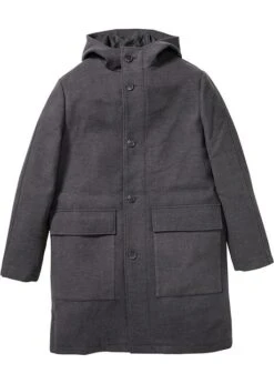 Manteau Court En Imitation Laine Avec Capuche