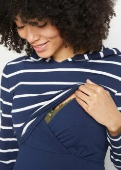 Robe De Grossesse Et D'allaitement Avec Pull à Capuche En Viscose -Venus Mode Winkel 22178999 niBN3wBc