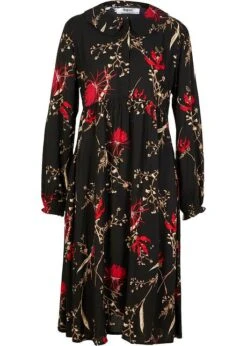 Robe Tissée En Viscose, Coupe Trapèze, Longueur Genou