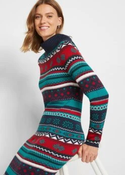 Robe En Maille Jacquard à Col Châle -Venus Mode Winkel 22189655 F9PXEUH6