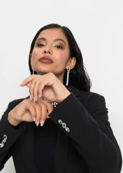 Blazer Long à Bouton Bijou -Venus Mode Winkel 22203210 WUTUxgsJ