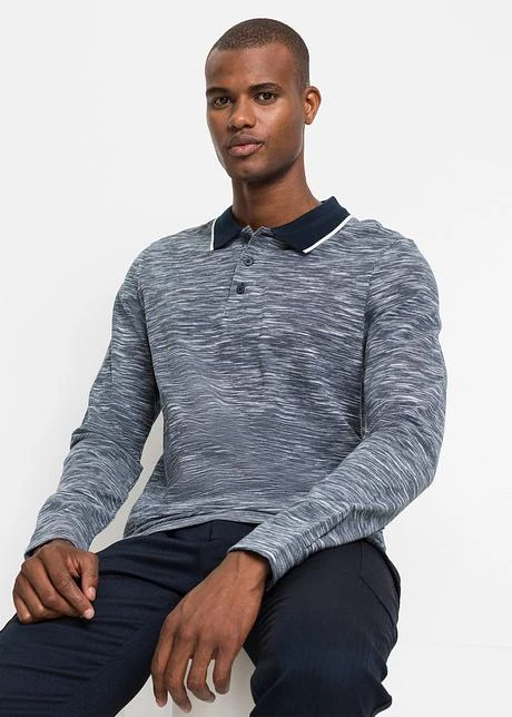 T-shirt Manches Longues à Col Polo 4 T-shirt Manches Longues à Col Polo - Afbeelding 2
