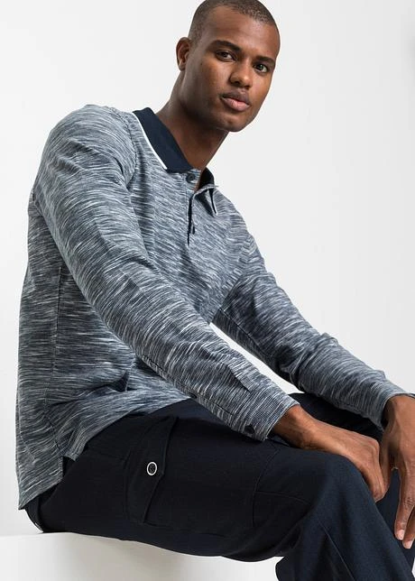 T-shirt Manches Longues à Col Polo 8 T-shirt Manches Longues à Col Polo - Afbeelding 6