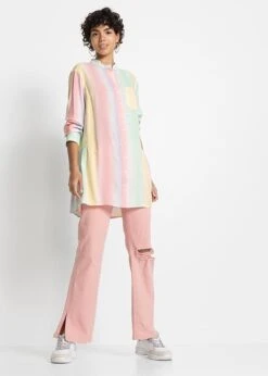 Rainbow Chemisier Long Avec Effet Dégradé En Viscose -Venus Mode Winkel 22229609 8ee74C7C