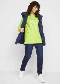 Sweat-shirt Sport Et Féminin Avec Inscription Métallisée, Fentes Latérales Pour Une Plus Grande Liberté De Mouvement, Capuche. -Venus Mode Winkel 22230283 Voc5Aht9