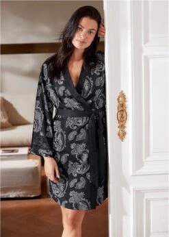 Peignoir Kimono En Matière T-shirt Avec Dentelle -Venus Mode Winkel 22242408 uyyDY8oV