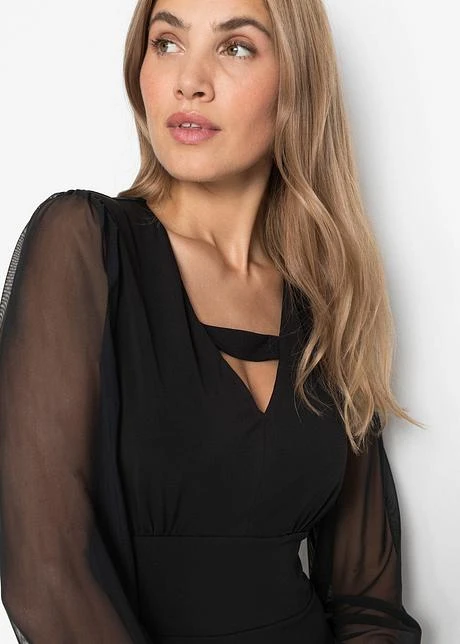 Robe En Jersey Avec Manches En Mesh 7 Robe En Jersey Avec Manches En Mesh - Afbeelding 5