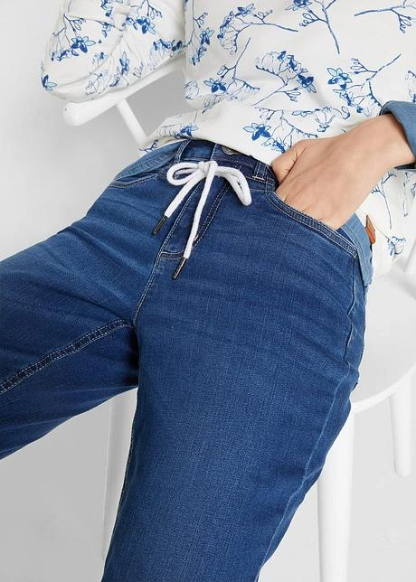 Jean Boyfriend Mid Waist, Ceinture à Nouer 7 Jean Boyfriend Mid Waist, Ceinture à Nouer - Afbeelding 5