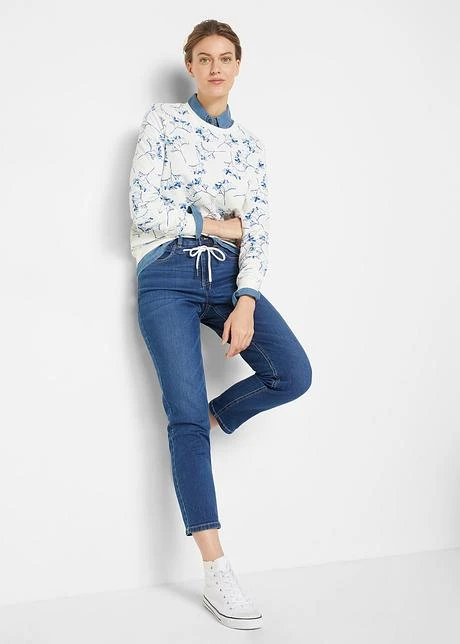 Jean Boyfriend Mid Waist, Ceinture à Nouer 6 Jean Boyfriend Mid Waist, Ceinture à Nouer - Afbeelding 4