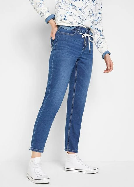 Jean Boyfriend Mid Waist, Ceinture à Nouer 4 Jean Boyfriend Mid Waist, Ceinture à Nouer - Afbeelding 2