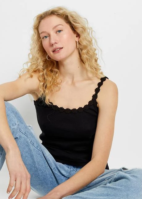 Rainbow Lot De 2 Tops Côtelés Avec Bordure Dentelle 4 Rainbow Lot De 2 Tops Côtelés Avec Bordure Dentelle - Afbeelding 2