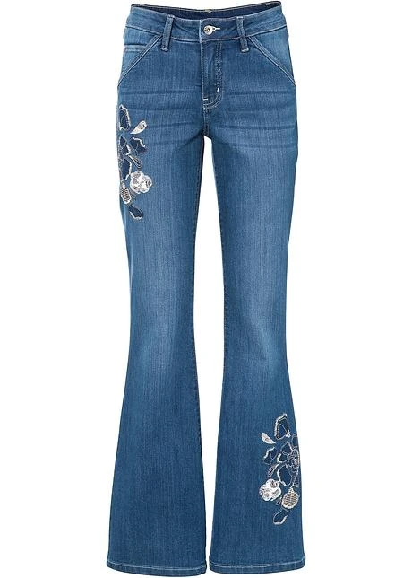 Rainbow Jean Flare Avec Broderies Florales 3 Rainbow Jean Flare Avec Broderies Florales