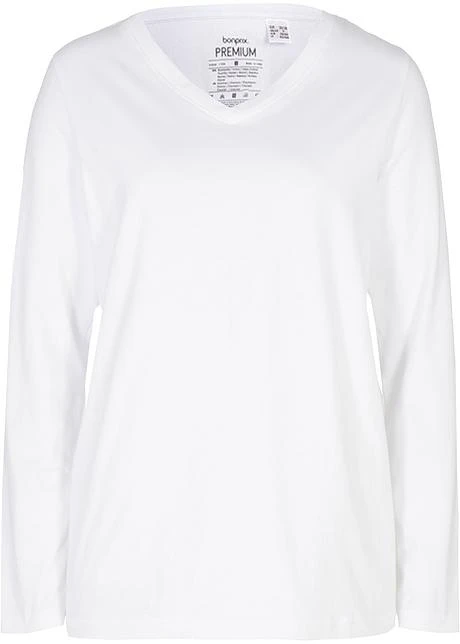 PREMIUM T-shirt Manches Longues Avec Col En V, Sans Couture Essential 3 PREMIUM T-shirt Manches Longues Avec Col En V, Sans Couture Essential