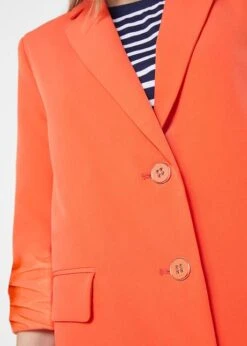 Blazer Long Avec Manches Froncées -Venus Mode Winkel 23008358 67L7TKpO