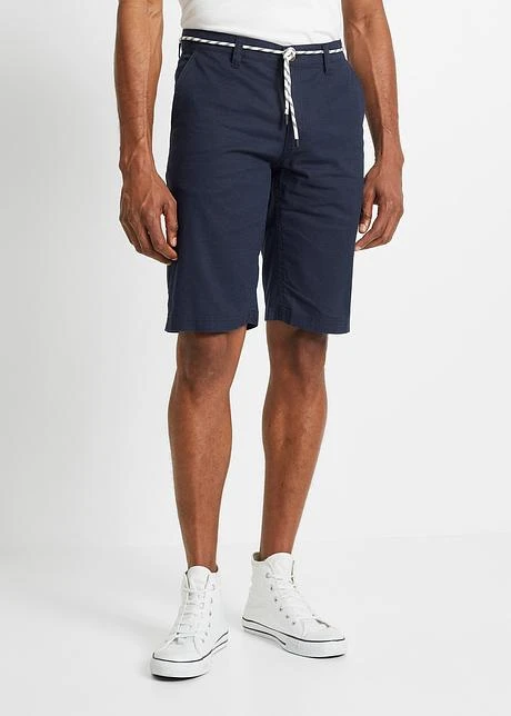 Bermuda Chino Avec Lin Majoritaire Et Cordon, Regular Fit 4 Bermuda Chino Avec Lin Majoritaire Et Cordon, Regular Fit - Afbeelding 2