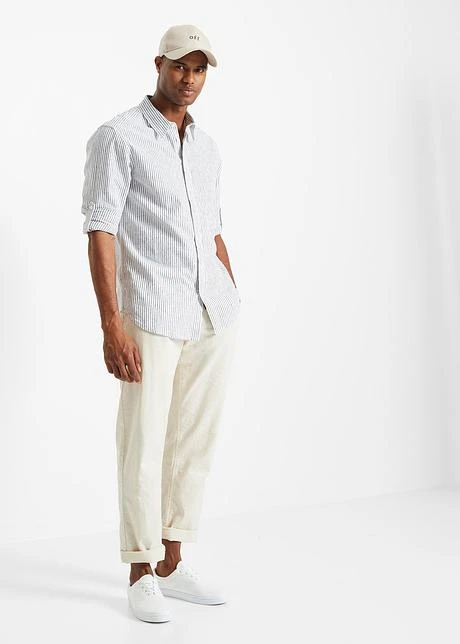 Chemise Manches Longues En Lin Majoritaire Avec Manches Retroussables 6 Chemise Manches Longues En Lin Majoritaire Avec Manches Retroussables - Afbeelding 4