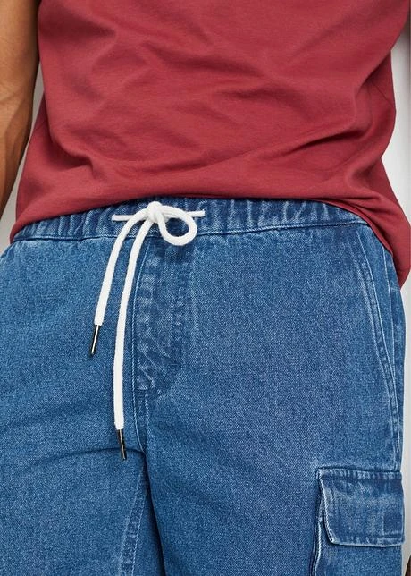 Short En Jean Taille Extensible, Loose Fit 7 Short En Jean Taille Extensible, Loose Fit - Afbeelding 5