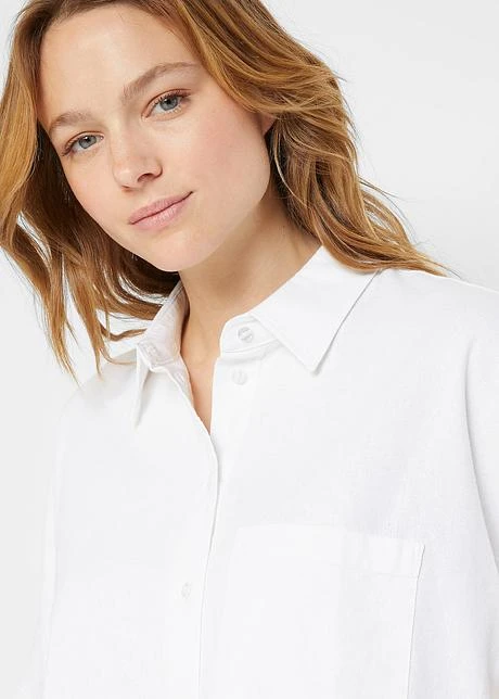 Chemisier Mi-manches Oversize Avec Lin 7 Chemisier Mi-manches Oversize Avec Lin - Afbeelding 5