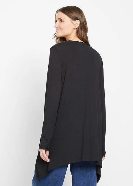 Long Gilet En Jersey Avec Bordure Ondulée 5 Long Gilet En Jersey Avec Bordure Ondulée - Afbeelding 3