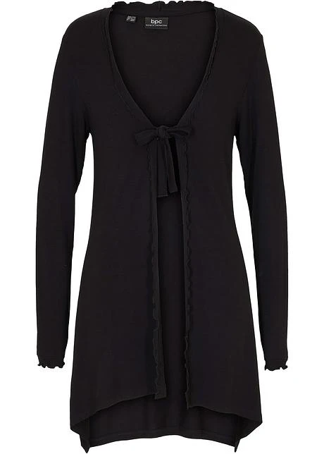 Long Gilet En Jersey Avec Bordure Ondulée 3 Long Gilet En Jersey Avec Bordure Ondulée