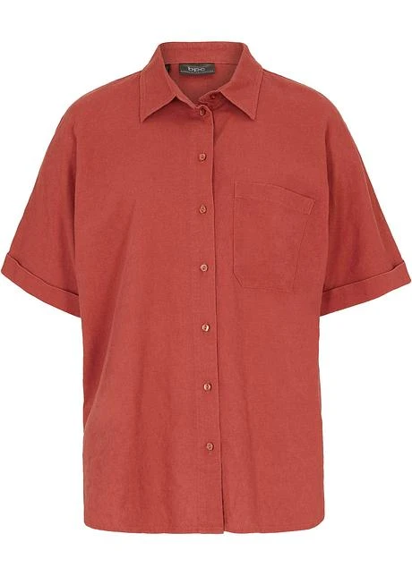 Chemisier Mi-manches Oversize Avec Lin 10 Chemisier Mi-manches Oversize Avec Lin - Afbeelding 8